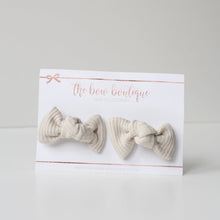 Load image into Gallery viewer, My first pigtail clip set - Ecru petite knot