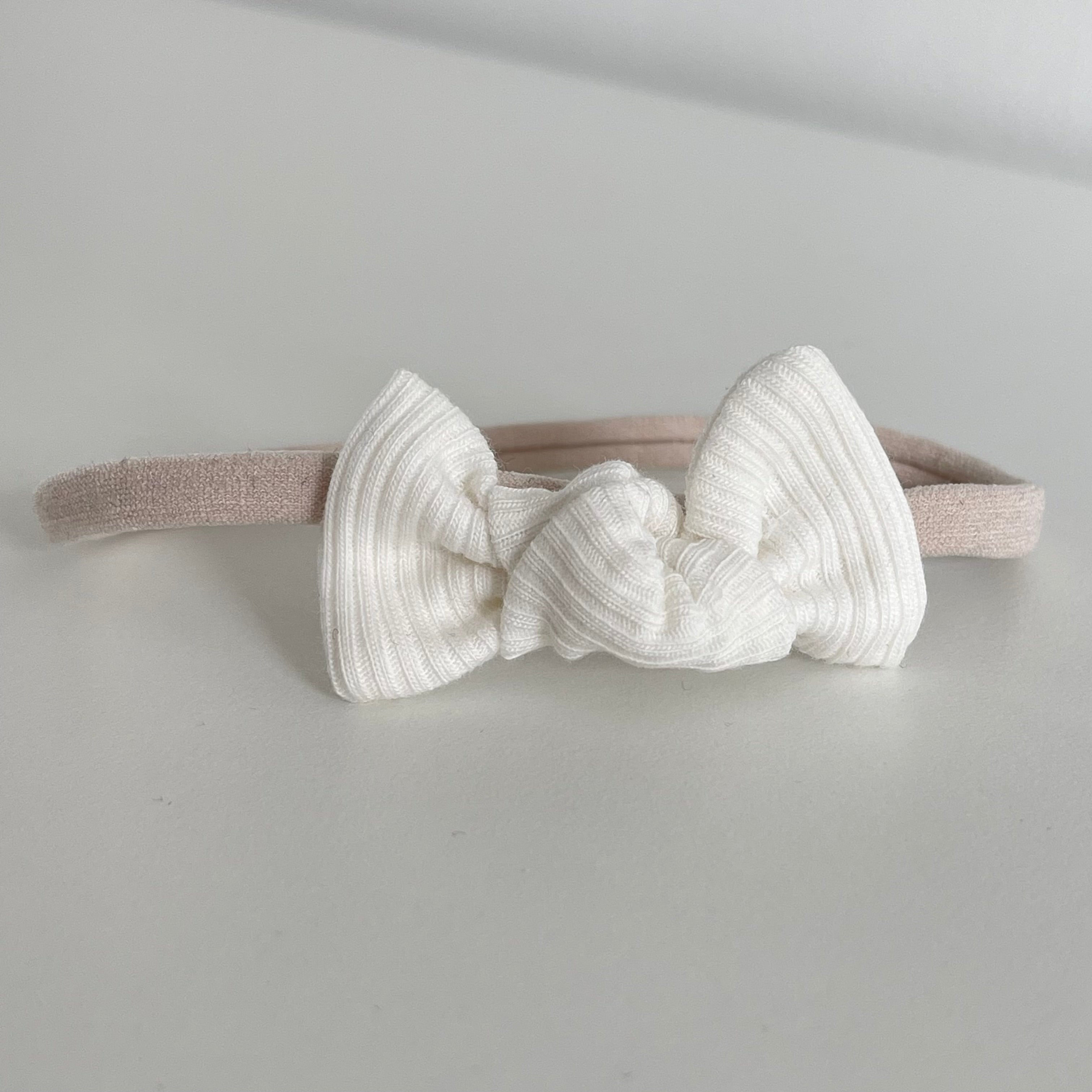 Petite jersey ribbed knot bows | 20 Colours | Clip, headband or bobble