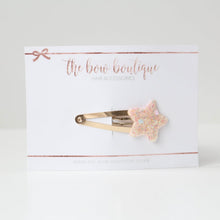 Load image into Gallery viewer, Glitter star snappy clips | 21 colours