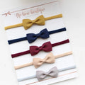 Autumn pinch bow nylon headband set