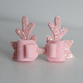 Pink antler bow | Clip or headband