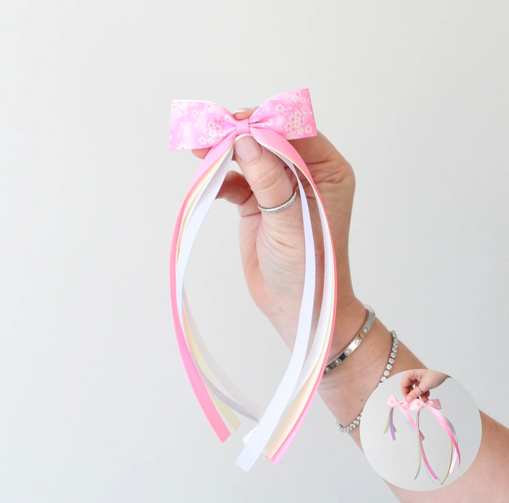 Tail pinch ribbon bow | 2 sizes | Clip or bobble