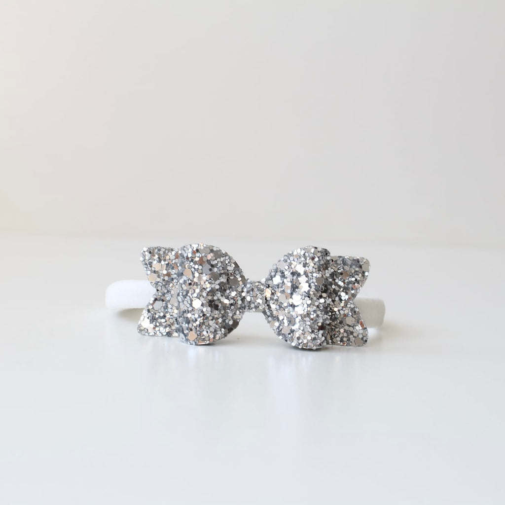 Small chunky glitter bows | 22 Colours | Clip or headband