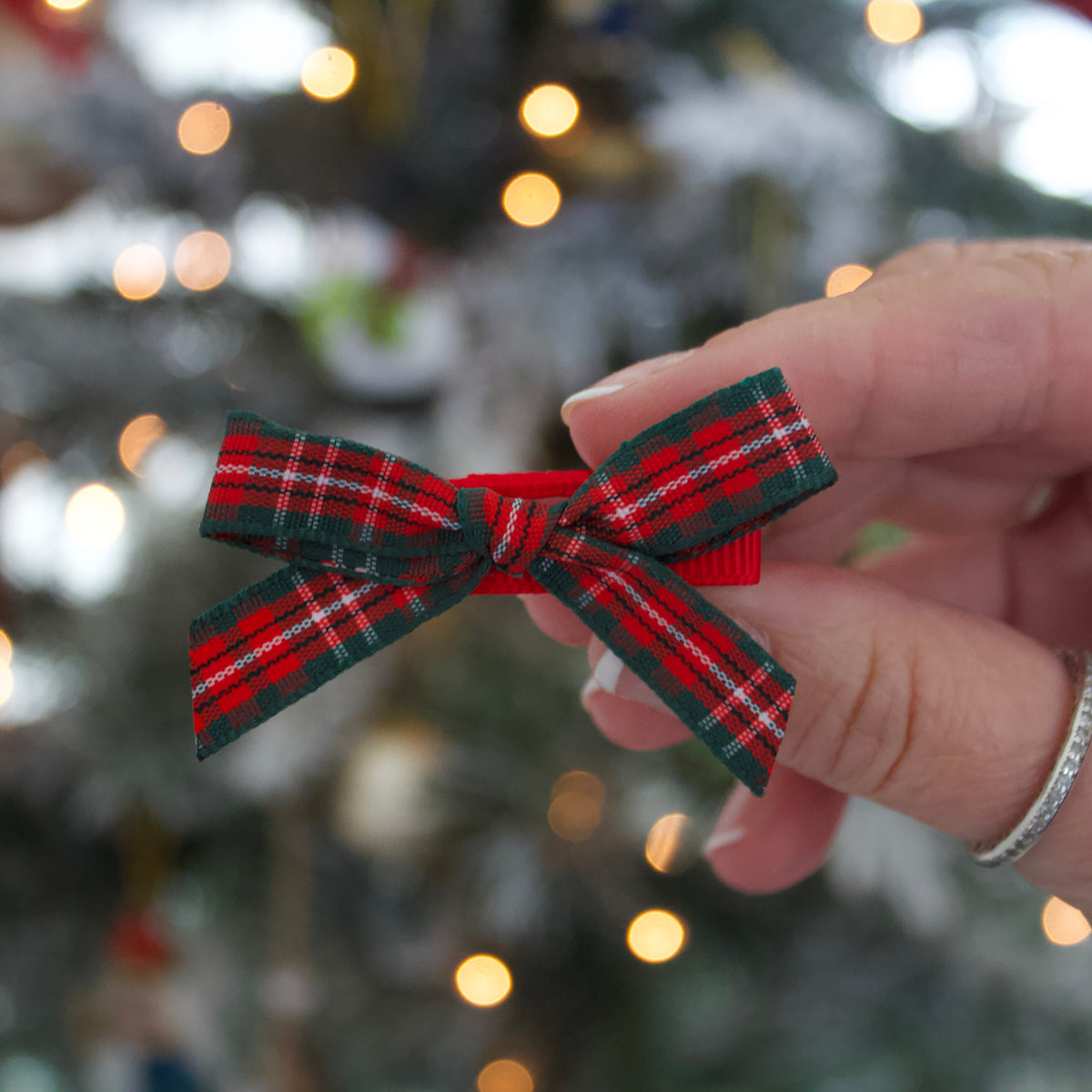 Tartan hand tied bow | Clip or headband