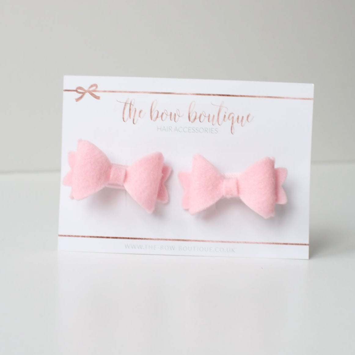 My first pigtail clip set | Pink felt mini baby