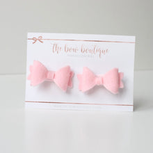 Load image into Gallery viewer, My first pigtail clip set - Pink felt mini baby