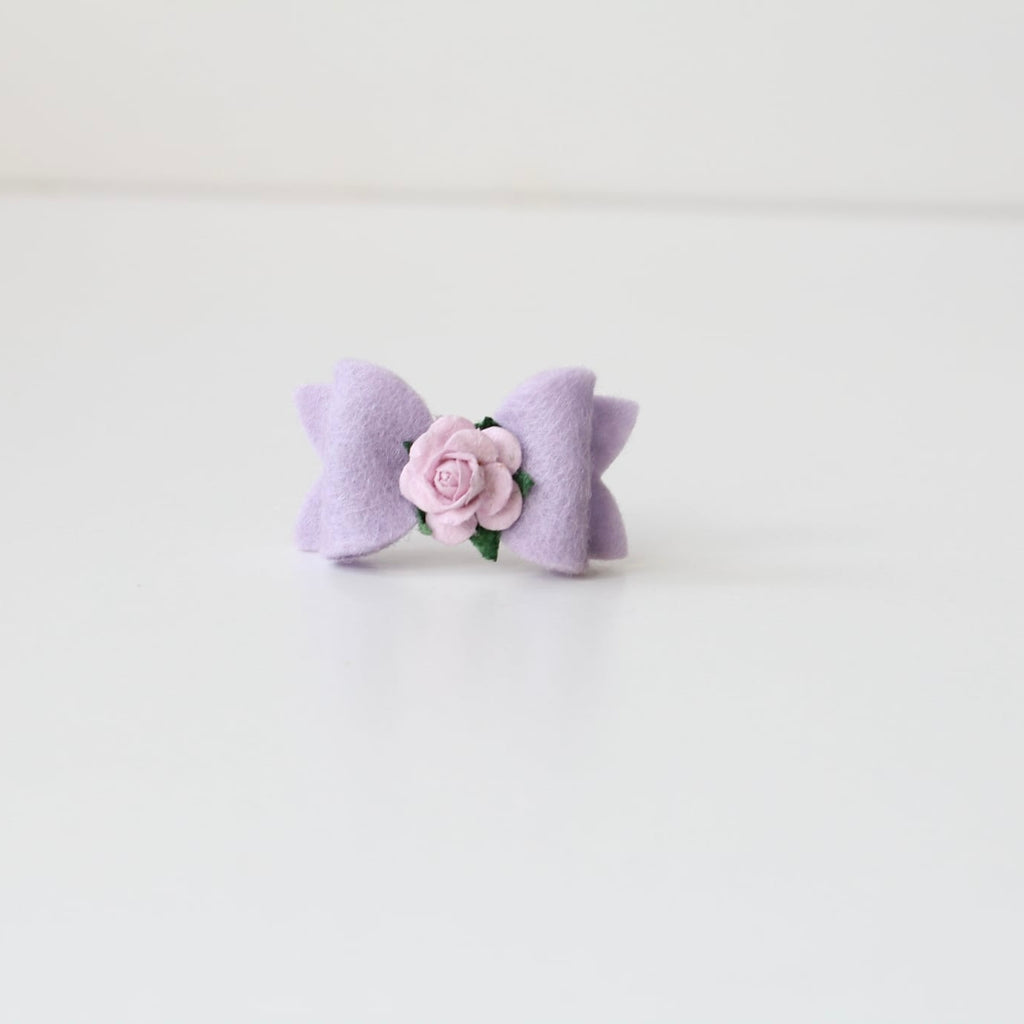 Petite felt flower bows | 11 colours | Clip or bobble