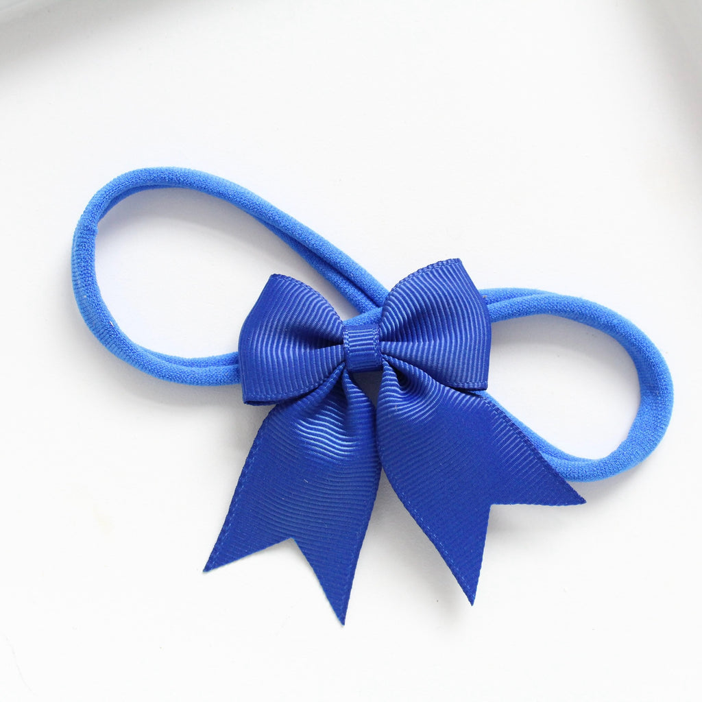 Short tail pinch ribbon bow headbands | 28 colours