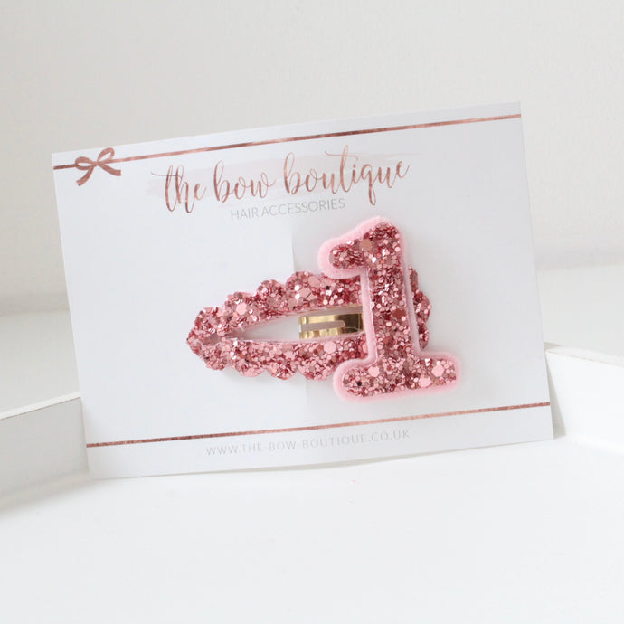 Birthday snappy clip - Blush