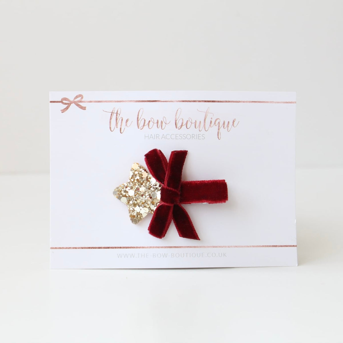 Velvet star bow | Red wine