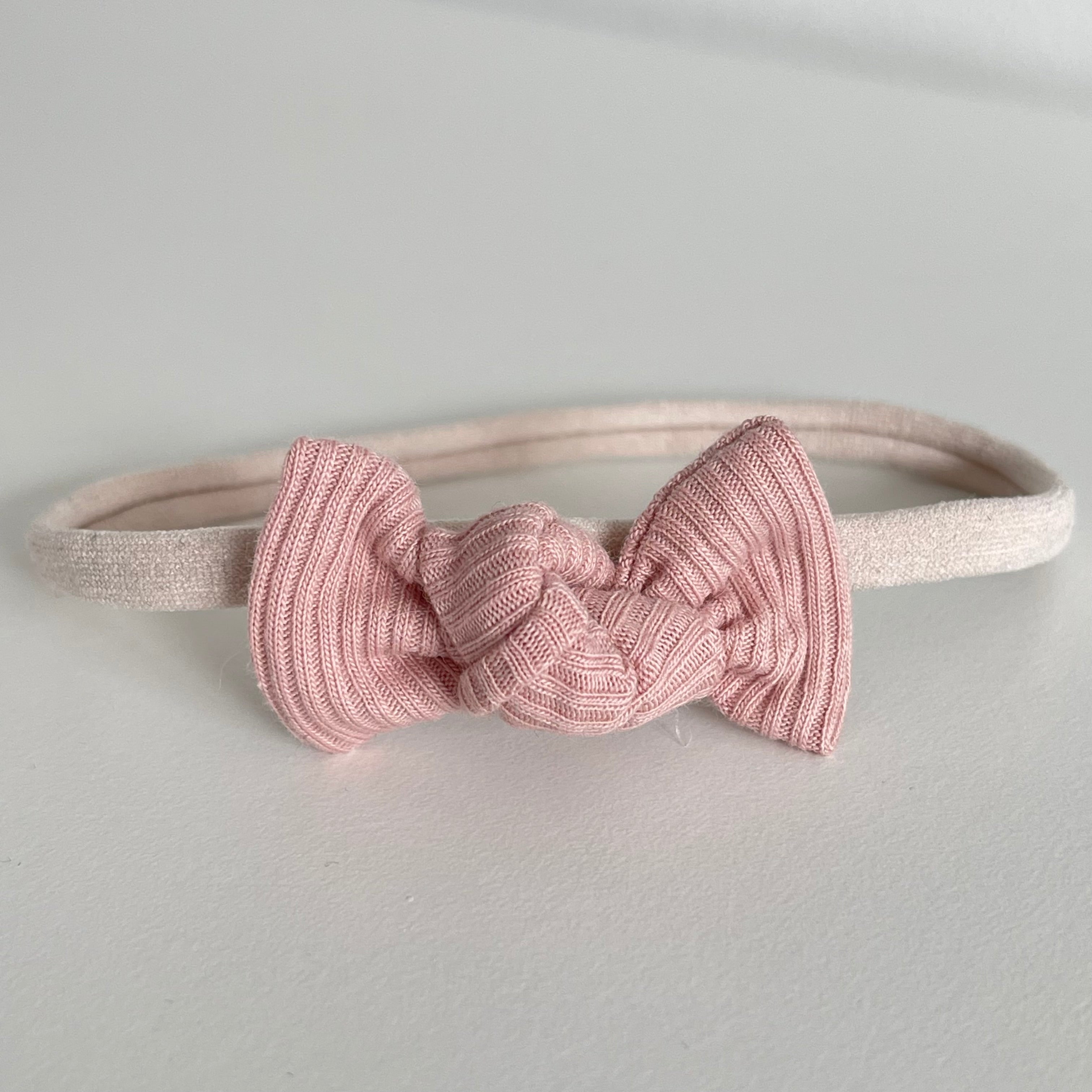 Petite jersey ribbed knot bows | 20 Colours | Clip, headband or bobble