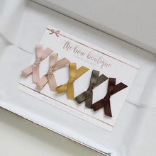 Load image into Gallery viewer, Hand tied autumn ribbon bow clip set