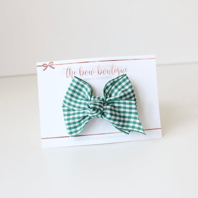School gingham ribbon bows (2 Colours)