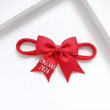 Load image into Gallery viewer, England football 2026 short tail pinch bow | Red | Option to personalise