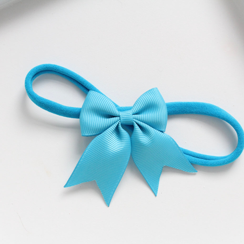 Short tail pinch ribbon bow headbands | 28 colours