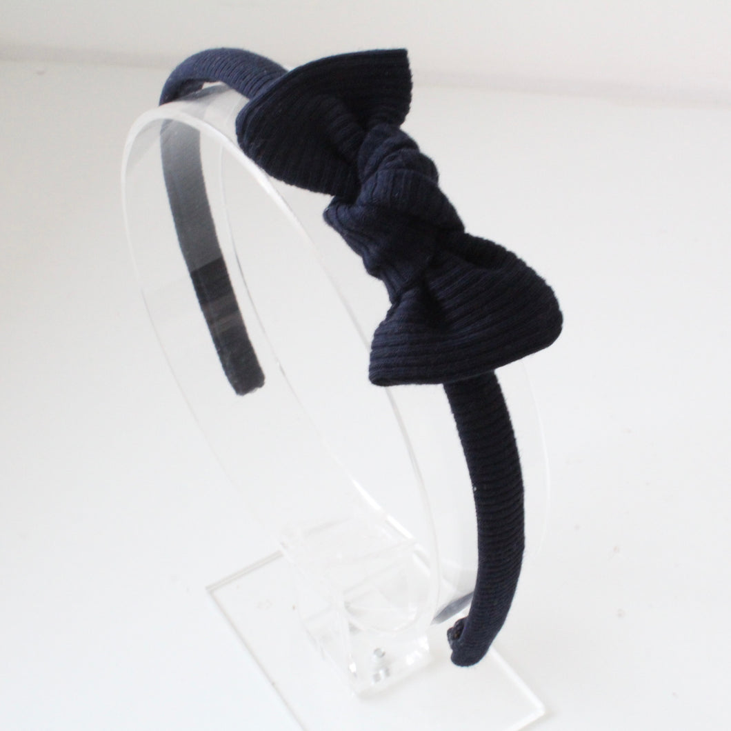 Navy ribbed knot Alice headband