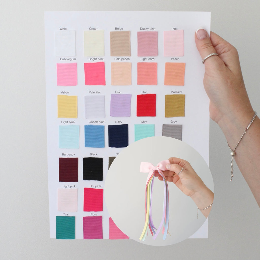 Design your own - tail pinch ribbon bow | 2 sizes | Clip or bobble