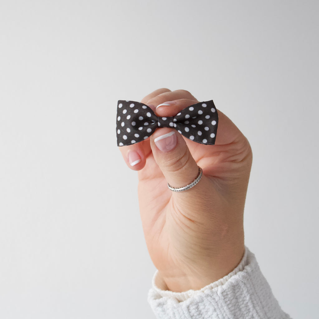 Polka dot pinch bow clips | 6 colours