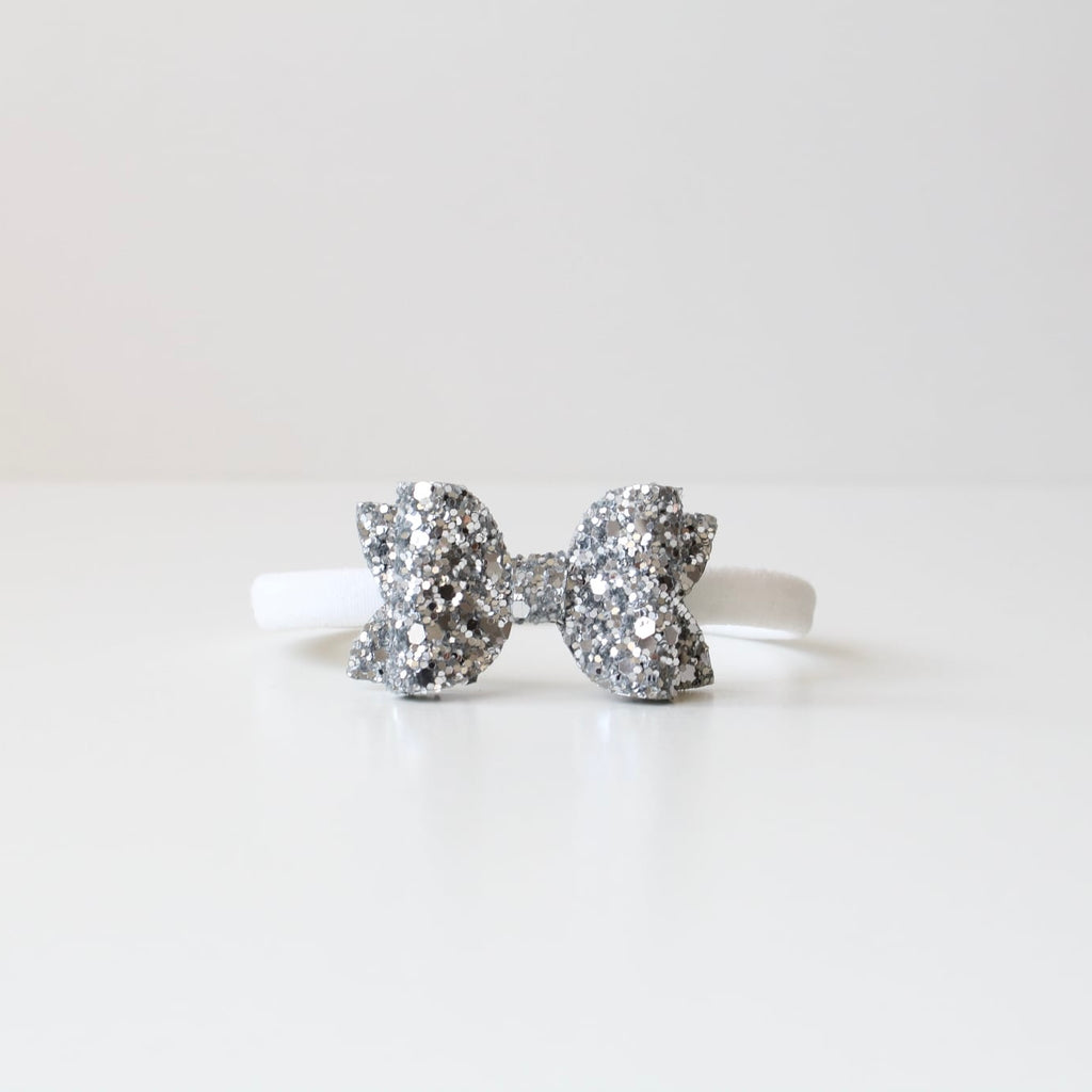Mini deluxe glitter bows | 22 Colours | Clip, headband or bobble