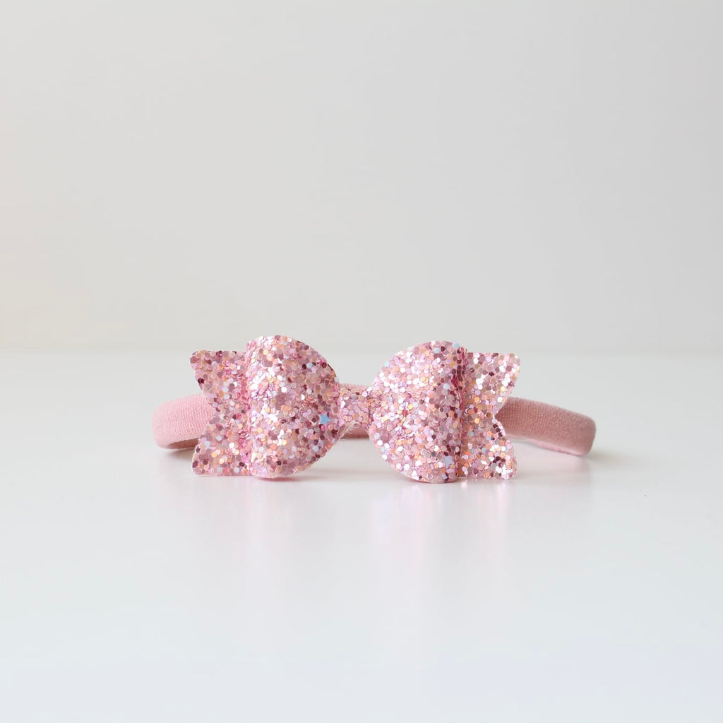 Small chunky glitter bows | 22 Colours | Clip or headband