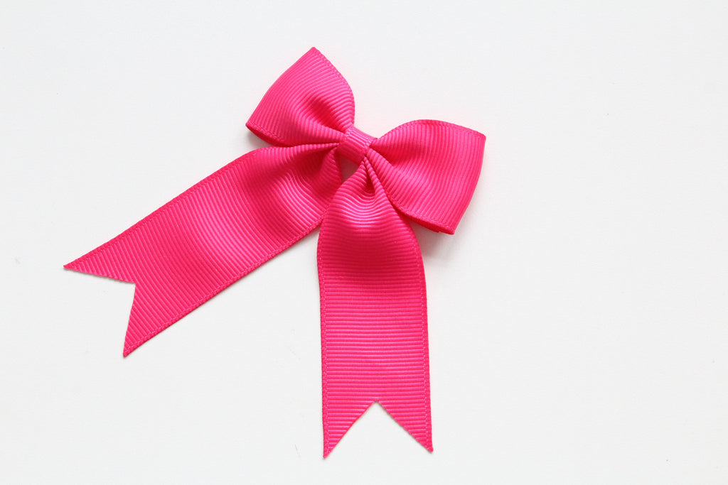 Personalised tail pinch ribbon bows | 33 colours | Clip or bobble