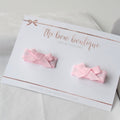 My first pigtail clip set |Pink ribbon
