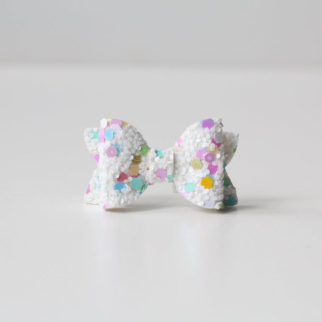 Petite deluxe glitter bows | 22 Colours | Clip, headband or bobble