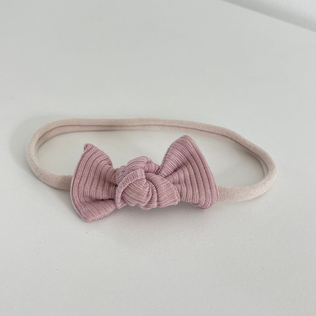 Petite jersey ribbed knot bows | 20 Colours | Clip, headband or bobble
