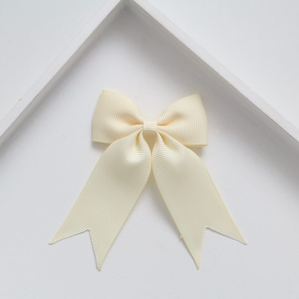 Personalised tail pinch ribbon bows | 33 colours | Clip or bobble