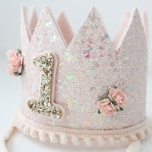 Load image into Gallery viewer, Soft peach birthday crown headband