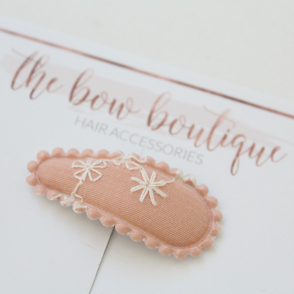 My first embroidered snappy clips