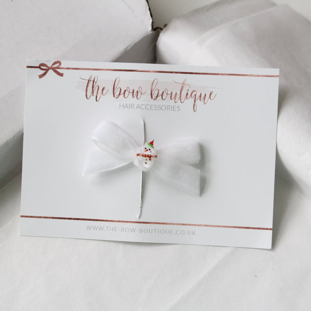 Mini velvet christmas bow | Clip or headband