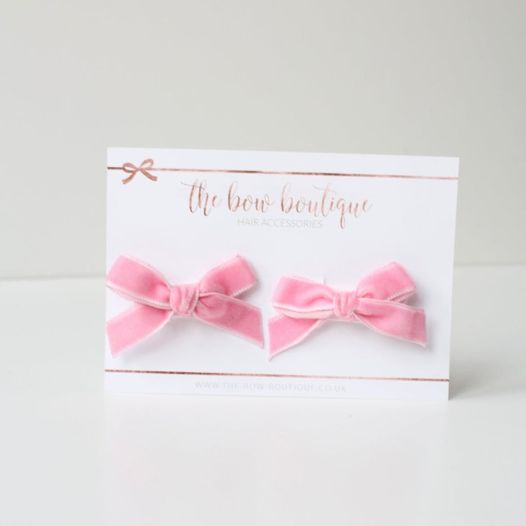 My first pigtail clip set | Pink velvet