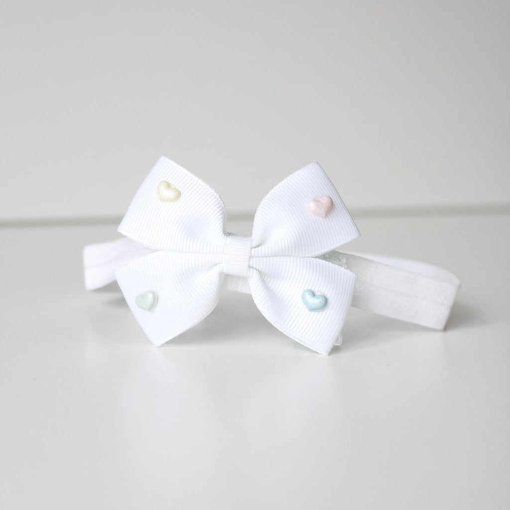 Double pinch heart ribbon bows | Valentines | Clip bobble or headband