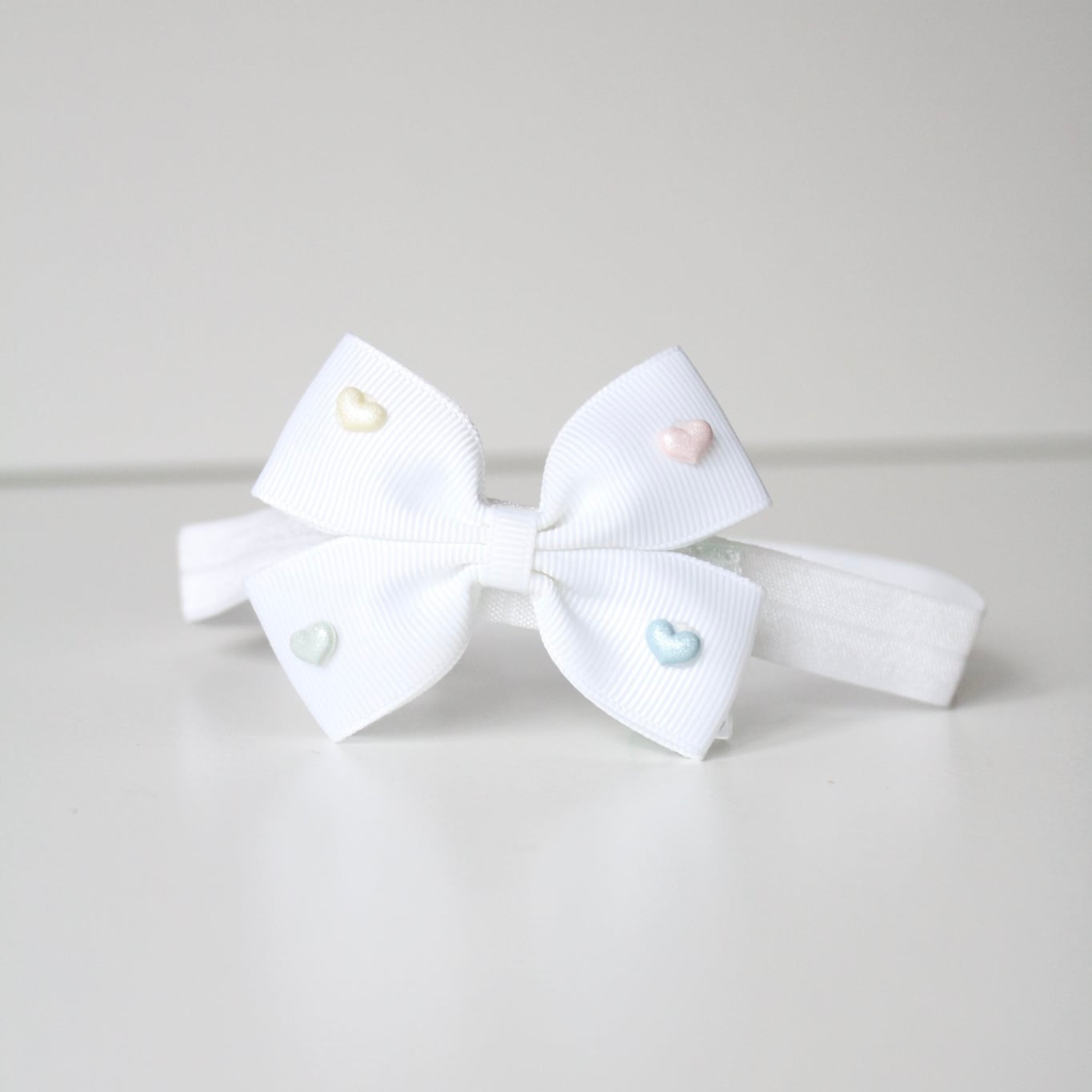 Double pinch heart ribbon bows | Valentines | Clip bobble or headband