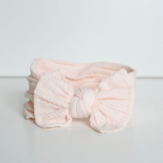 Light peach cable headwrap