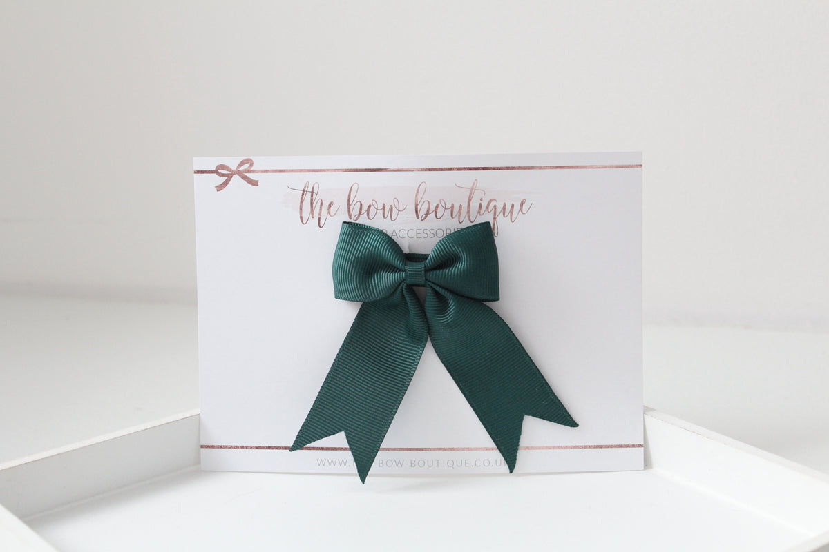 Christmas green ribbon bow