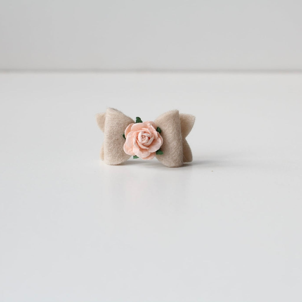 Petite felt flower bows | 11 colours | Clip or bobble