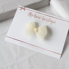 Load image into Gallery viewer, Cream tulle bow - 2 sizes