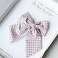 Dusky gingham Signature Bow | Clip or bobble