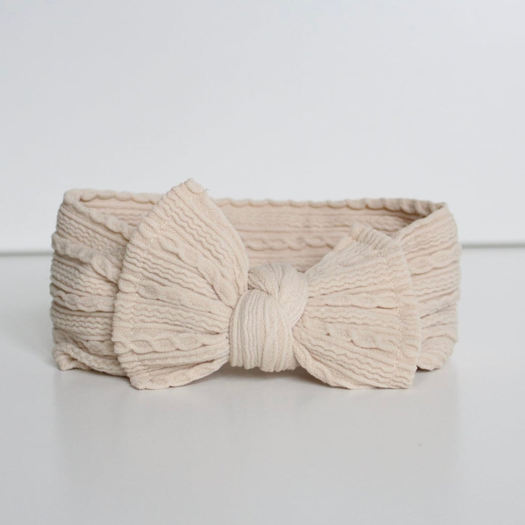 Light beige cable headwrap