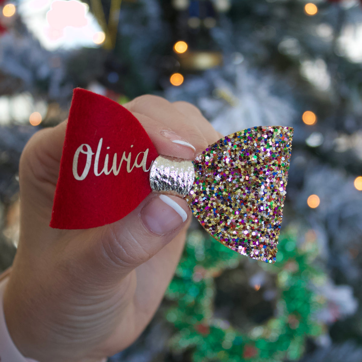 Christmas personalised bow | Clip or headband