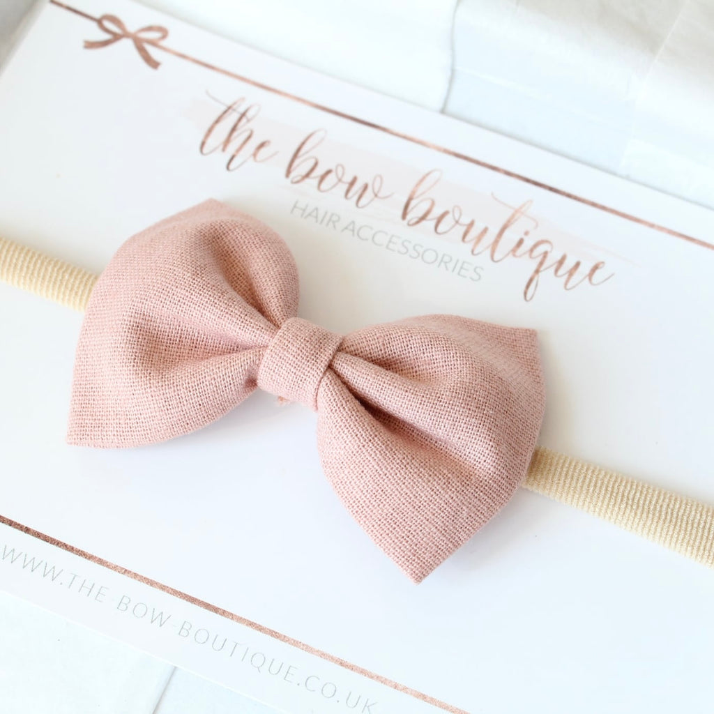Cottage linen bow | 3 Sizes | 13 Colours | Clip, headband or bobble