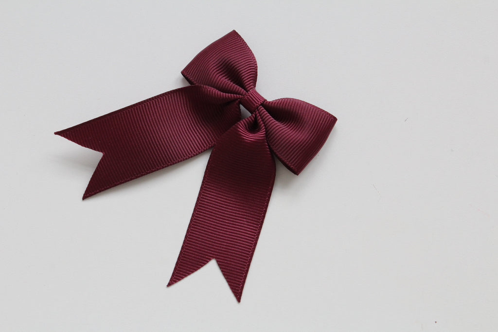 Personalised tail pinch ribbon bows | 33 colours | Clip or bobble