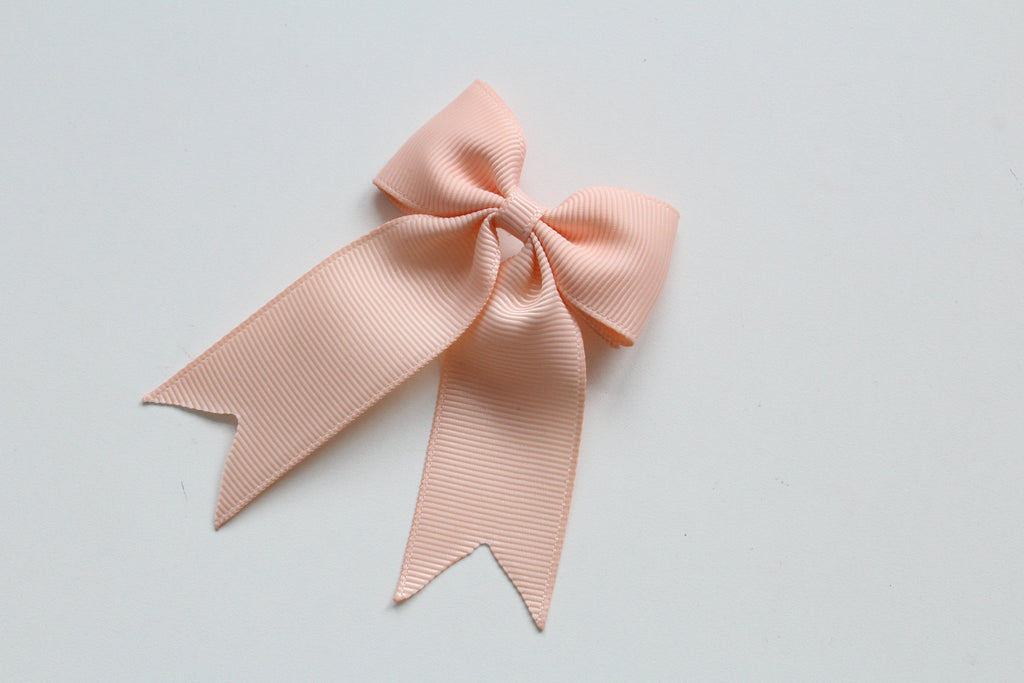 Personalised tail pinch ribbon bows | 33 colours | Clip or bobble