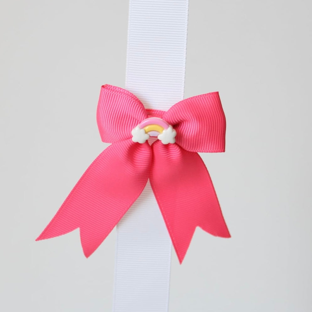 Rainbow long tail pinch bows | 6 colours | Clip or bobble