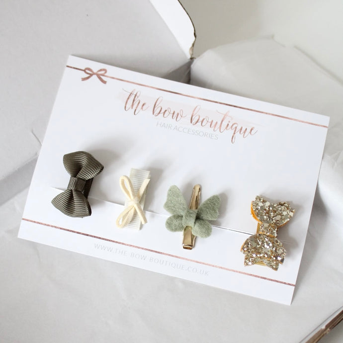My first neutral olive clip set