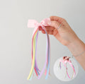 Rainbow tail pinch ribbon bow | 2 sizes | Clip or bobble