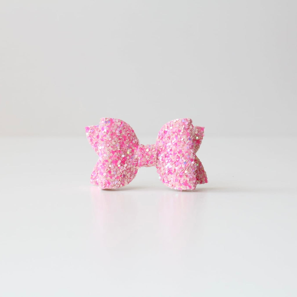 Mini deluxe glitter bows | 22 Colours | Clip, headband or bobble