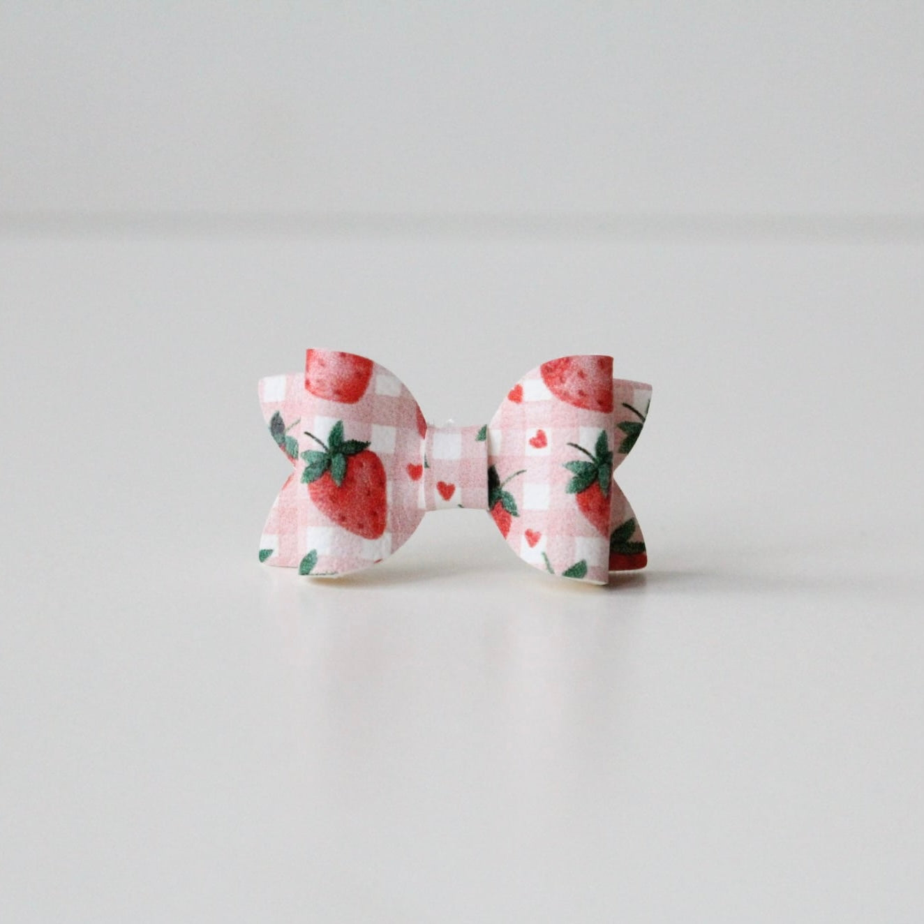 Strawberry gingham petite deluxe bows